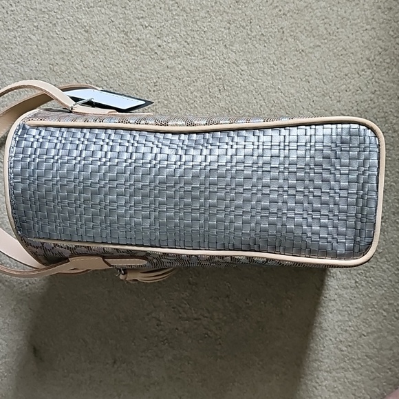 Consuela Tan and Cream Tote with Textured Design - Picture 2 of 7